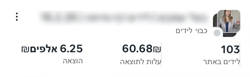 קמפיין לידים לדף נחיתה: 103 לידים באתר